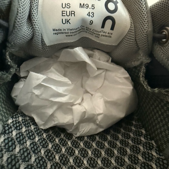 On Running Men's Gray and Green Athletic Sneakers - Picture 10 of 11